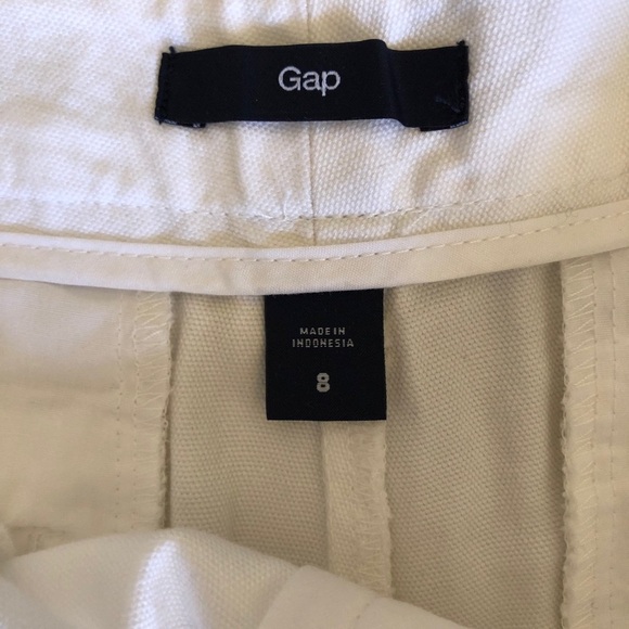 NWT Gap flat front  clean front White cotton canvas shorts size 8 - Picture 4 of 7